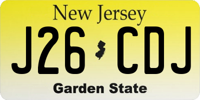 NJ license plate J26CDJ