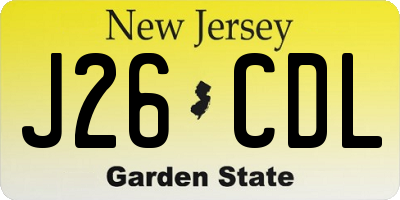 NJ license plate J26CDL