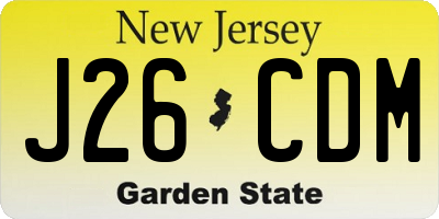 NJ license plate J26CDM