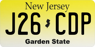 NJ license plate J26CDP
