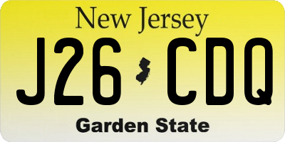 NJ license plate J26CDQ
