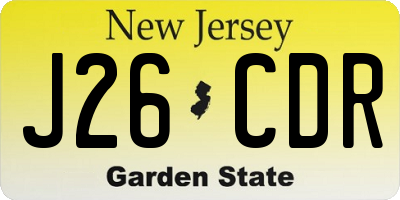 NJ license plate J26CDR