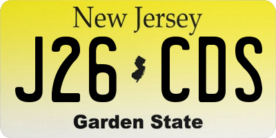 NJ license plate J26CDS