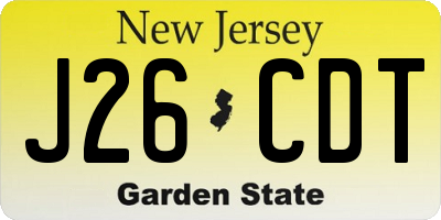 NJ license plate J26CDT