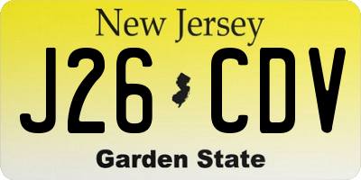 NJ license plate J26CDV