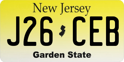 NJ license plate J26CEB