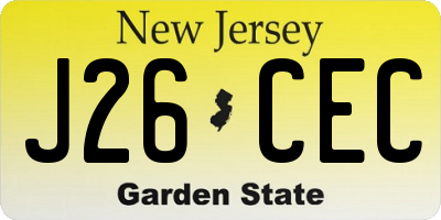 NJ license plate J26CEC