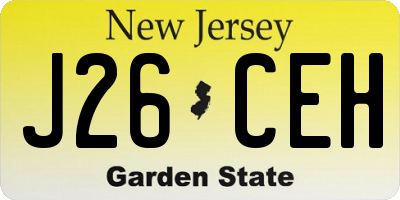 NJ license plate J26CEH
