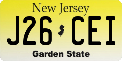 NJ license plate J26CEI