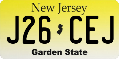 NJ license plate J26CEJ