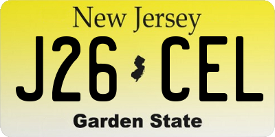NJ license plate J26CEL