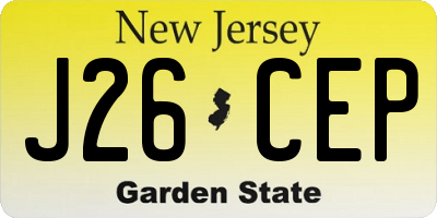 NJ license plate J26CEP