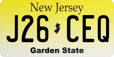 NJ license plate J26CEQ