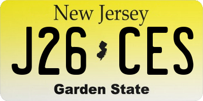 NJ license plate J26CES
