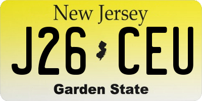 NJ license plate J26CEU