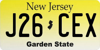 NJ license plate J26CEX