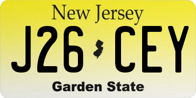NJ license plate J26CEY
