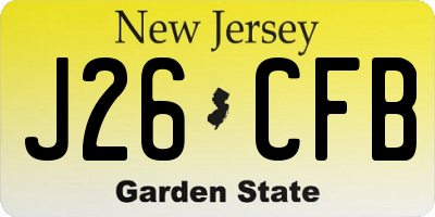 NJ license plate J26CFB