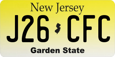 NJ license plate J26CFC