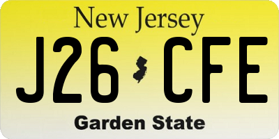 NJ license plate J26CFE
