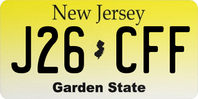 NJ license plate J26CFF
