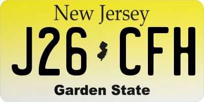 NJ license plate J26CFH