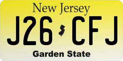 NJ license plate J26CFJ
