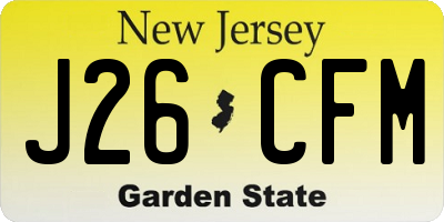 NJ license plate J26CFM