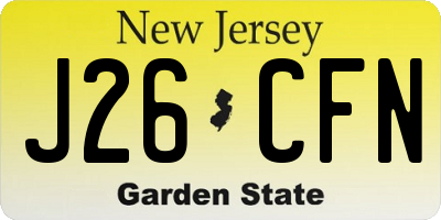 NJ license plate J26CFN
