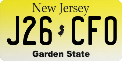 NJ license plate J26CFO