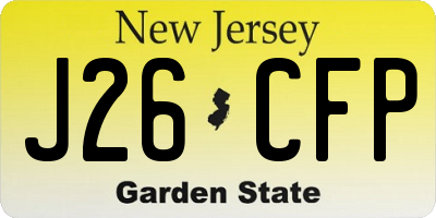 NJ license plate J26CFP