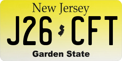 NJ license plate J26CFT