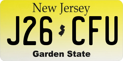 NJ license plate J26CFU