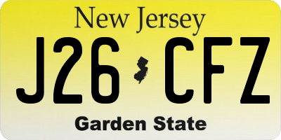 NJ license plate J26CFZ