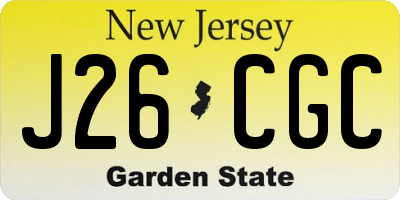 NJ license plate J26CGC