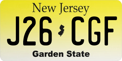 NJ license plate J26CGF