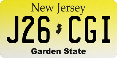 NJ license plate J26CGI