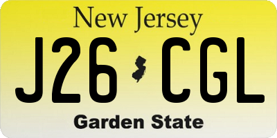 NJ license plate J26CGL