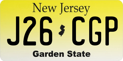 NJ license plate J26CGP