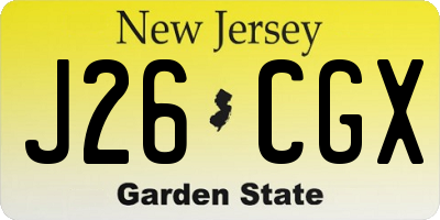 NJ license plate J26CGX