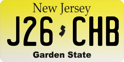 NJ license plate J26CHB