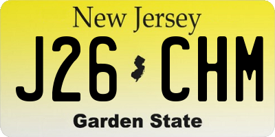 NJ license plate J26CHM