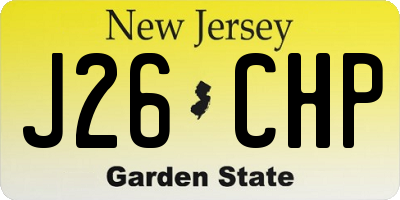 NJ license plate J26CHP
