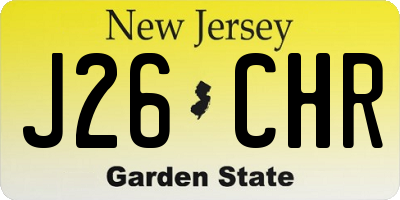 NJ license plate J26CHR