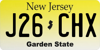NJ license plate J26CHX