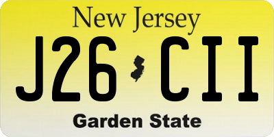NJ license plate J26CII