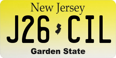 NJ license plate J26CIL
