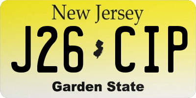 NJ license plate J26CIP