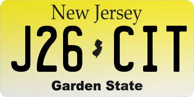 NJ license plate J26CIT