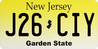 NJ license plate J26CIY
